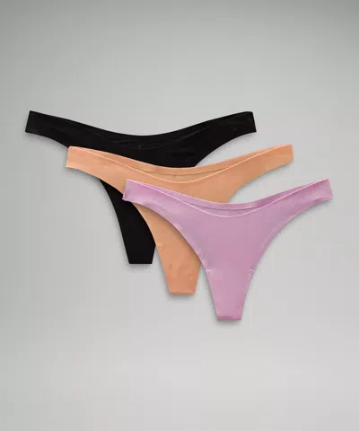 Lululemon Wundermost Ultra-soft Nulu Dipped-waist Thong Underwear 3 Pack