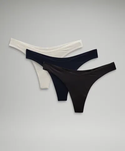 Lululemon Wundermost Ultra-soft Nulu Dipped-waist Thong Underwear 3 Pack