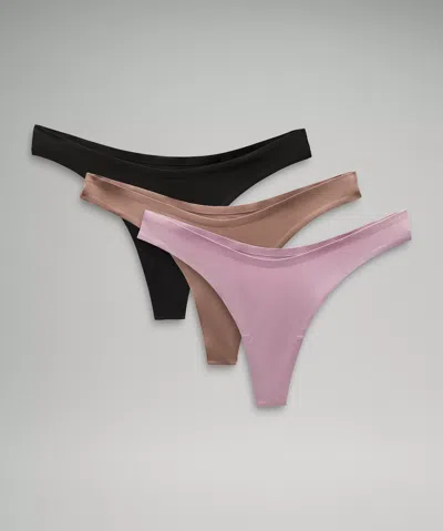 Lululemon Wundermost Ultra-soft Nulu Dipped-waist Thong Underwear 3 Pack