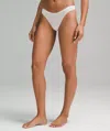 Lululemon Wundermost Ultra-soft Nulu Dipped-waist Thong Underwear In White