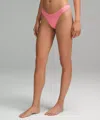 Lululemon Wundermost Ultra-soft Nulu Dipped-waist Thong Underwear In Pink