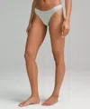 Lululemon Wundermost Ultra-soft Nulu Dipped-waist Thong Underwear In White
