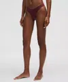 Lululemon Wundermost Ultra-soft Nulu Dipped-waist Thong Underwear In Burgundy