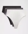 Lululemon Wundermost Ultra-soft Nulu High-waist Thong Underwear 3 Pack