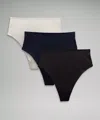 Lululemon Wundermost Ultra-soft Nulu High-waist Thong Underwear 3 Pack In Multi