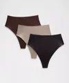 Lululemon Wundermost Ultra-soft Nulu High-waist Thong Underwear 3 Pack In Multi