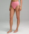Lululemon Wundermost Ultra-soft Nulu High-waist Thong Underwear In Pink