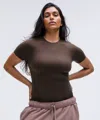 Lululemon Wundermost Ultra-soft Nulu Hip-length Crew Short-sleeve Shirt