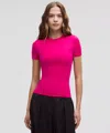 Lululemon Wundermost Ultra-soft Nulu Hip-length Crewneck Shirt In Pink