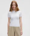 Lululemon Wundermost Ultra-soft Nulu Hip-length Crewneck Shirt In White
