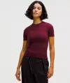 Lululemon Wundermost Ultra-soft Nulu Hip-length Crewneck Shirt In Purple