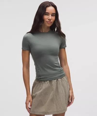 Lululemon Wundermost Ultra-soft Nulu Hip-length Crewneck Shirt In Gray