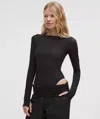Lululemon Wundermost Ultra-soft Nulu Mesh Boatneck Long-sleeve Bodysuit