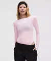 Lululemon Wundermost Ultra-soft Nulu Mesh Boatneck Long-sleeve Bodysuit