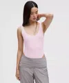Lululemon Wundermost Ultra-soft Nulu Mesh Scoop-back Sleeveless Thong Bodysuit