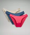 Lululemon Wundermost Ultra-soft Nulu Mid-rise Bikini Underwear 3 Pack In Pink