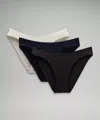 Lululemon Wundermost Ultra-soft Nulu Mid-rise Bikini Underwear 3 Pack In Multi