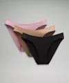 Lululemon Wundermost Ultra-soft Nulu Mid-rise Bikini Underwear 3 Pack In Multi