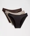 Lululemon Wundermost Ultra-soft Nulu Mid-rise Bikini Underwear 3 Pack In Multi