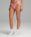 Lululemon Wundermost Ultra-soft Nulu Mid-rise Bikini Underwear In Pink