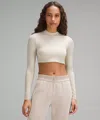 Lululemon Wundermost Ultra-soft Nulu Mockneck Super-cropped Long-sleeve Shirt