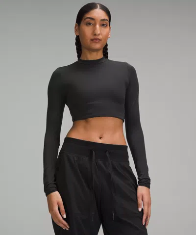 Lululemon Wundermost Ultra-soft Nulu Mockneck Super-cropped Long-sleeve Shirt
