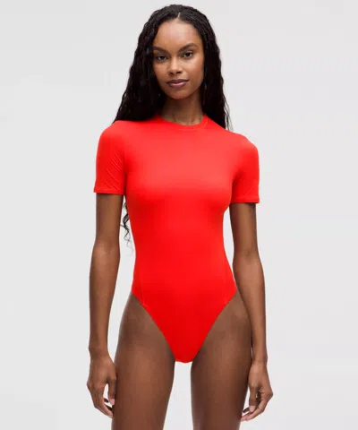Lululemon Wundermost Ultra-soft Nulu Short-sleeve Crew Thong Bodysuit
