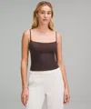 Lululemon Wundermost Ultra-soft Nulu Spaghetti-strap Cami Tank Top In Brown