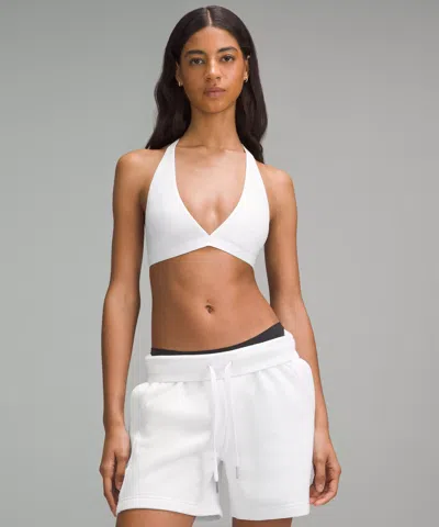 Lululemon Wundermost Ultra-soft Nulu T-strap Triangle Bralette A/b Cup In White