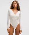 Lululemon Wundermost Ultra-soft Nulu Wrap-front Long-sleeve Bodysuit