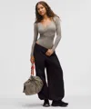 Lululemon Wundermost Ultra-soft Nulu Wrap-front Long-sleeve Bodysuit