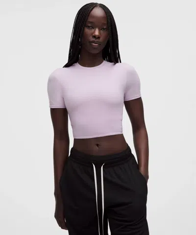 Lululemon Wundermost Ultra-soft Nulu Crewneck Cropped T-shirt In Purple