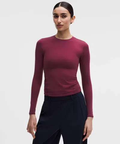 Lululemon Wundermost Ultra-soft Nulu Crewneck Long-sleeve Shirt In Burgundy
