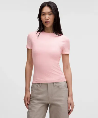 Lululemon Wundermost Ultra-soft Nulu Hip-length Crewneck Shirt In Pink
