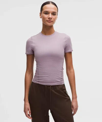 Lululemon Wundermost Ultra-soft Nulu Hip-length Crewneck Shirt In Purple
