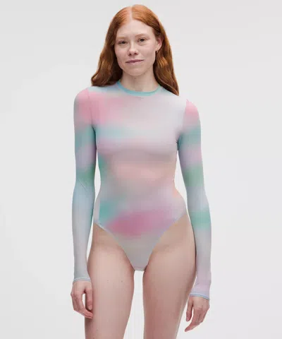 Lululemon Wundermost Ultra-soft Nulu Mesh Long-sleeve Crewneck Bodysuit In Multi