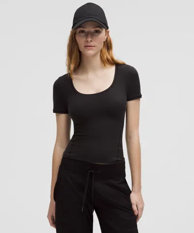 Lululemon Wundermost Ultra-soft Nulu Scoop-neck T-shirt In Black