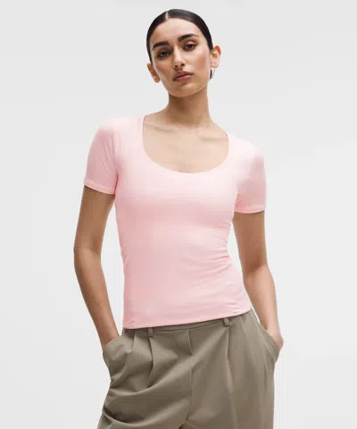 Lululemon Wundermost Ultra-soft Nulu Scoop-neck T-shirt In Pink