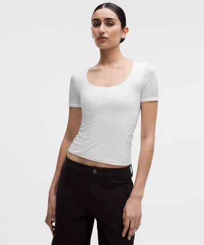 Lululemon Wundermost Ultra-soft Nulu Scoop-neck T-shirt In White