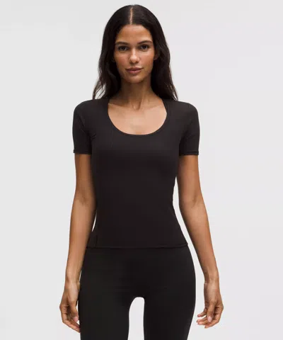Lululemon Wundermost Ultra-soft Ribbed Nulu Scoop-neck Shirt In Black