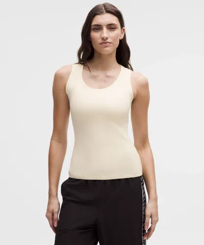 Lululemon Wundermost Ultra-soft Ribbed Nulu Scoop-neck Tank Top In White