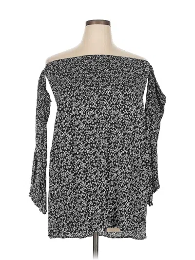 Pre-owned Lulus 3/4 Sleeve Blouse In Black