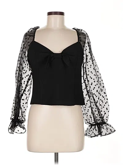 Pre-owned Lulus 3/4 Sleeve Blouse In Black