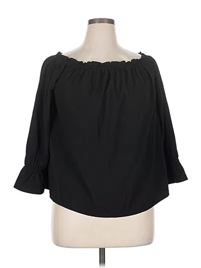 Pre-owned Lulus 3/4 Sleeve Blouse In Black