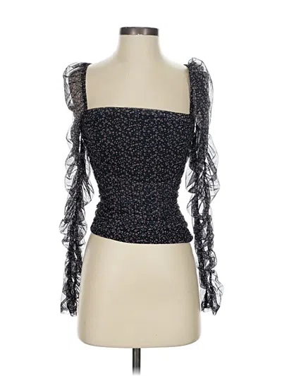 Pre-owned Lulus 3/4 Sleeve Blouse In Black
