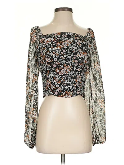 Pre-owned Lulus 3/4 Sleeve Blouse In Black