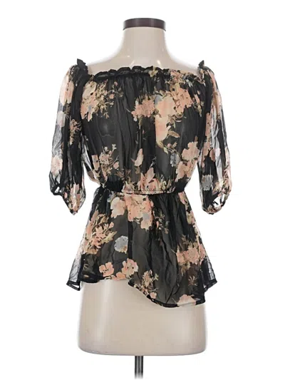 Pre-owned Lulus 3/4 Sleeve Blouse In Black