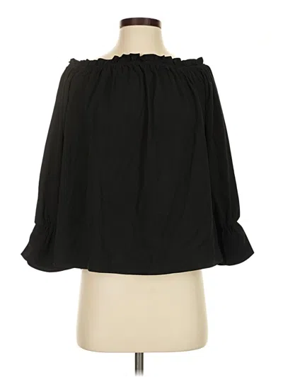Pre-owned Lulus 3/4 Sleeve Blouse In Black