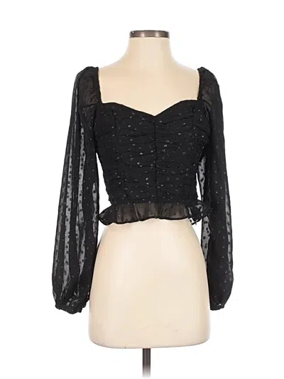 Pre-owned Lulus 3/4 Sleeve Blouse In Black