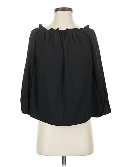 Pre-owned Lulus 3/4 Sleeve Blouse In Black